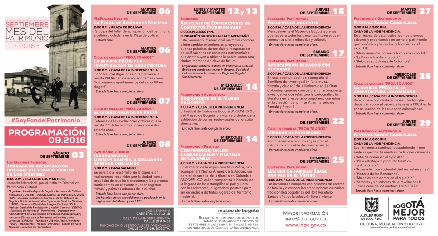 Programación Mes del Patrimonio
