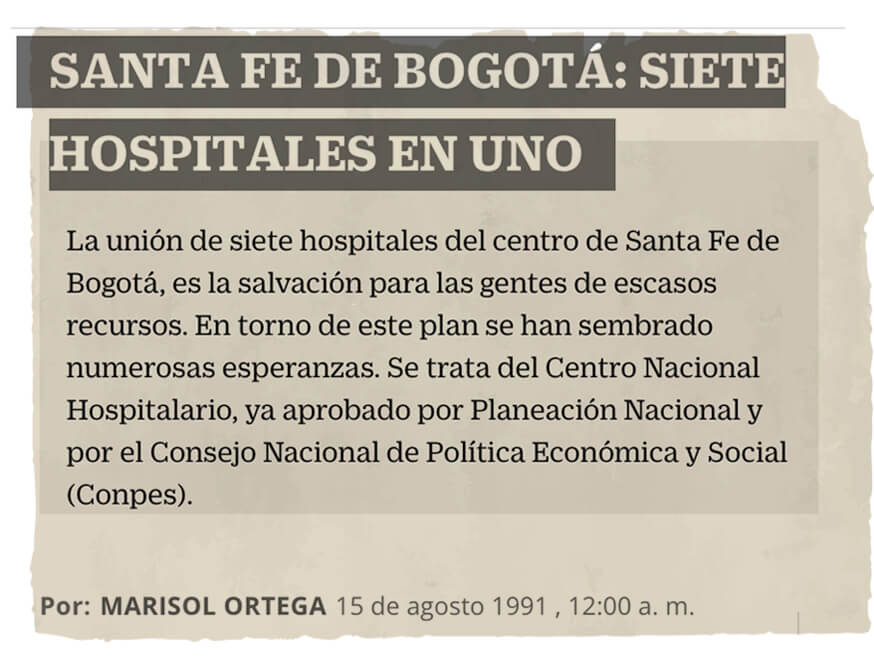 Santa Fé de Bogotá: Siete hospitales en uno
