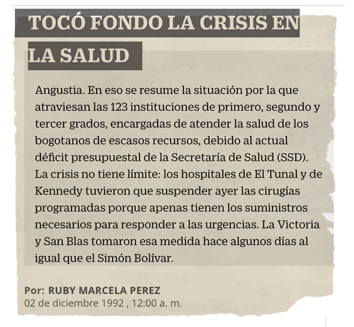 Tocó Fondo La Crisis En La Salud