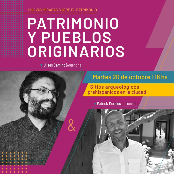 Patrick Morales participará el martes 20 de octubre en la charla "Sitios arqueológicos prehispánicos en la ciudad", a propósito de los hallazgos del predio El Carmen en Usme, Casa Tito, Ciudad Bolívar, entre otros.