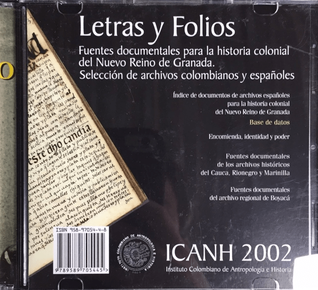 Índice de documentos de archivos españoles para la historia colonial del Nuevo Reino de Granada (CD-ROM)