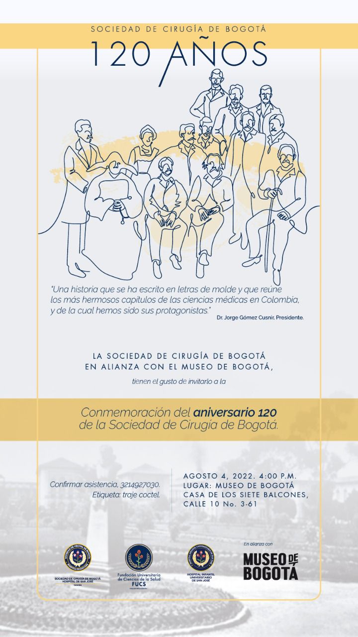 Invitación conmemoración del aniversario 120 de la sociedad de cirugía de bogotá