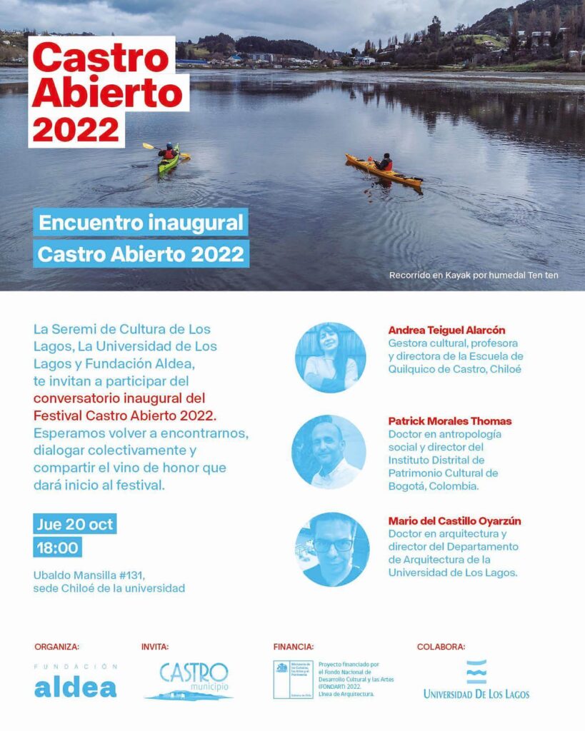 Pieza gráfica de invitación al Encuentro inaugural Castro abierto 2022