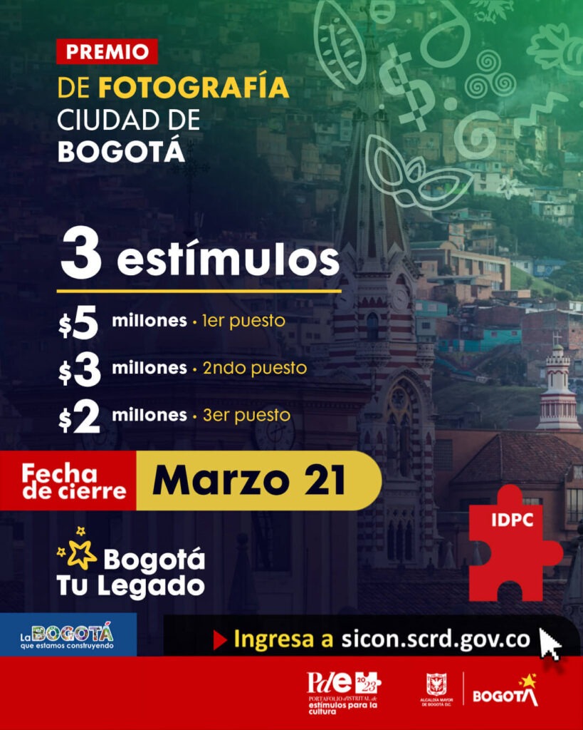 Pieza gráfica premio de fotografia de la ciudad de bogota