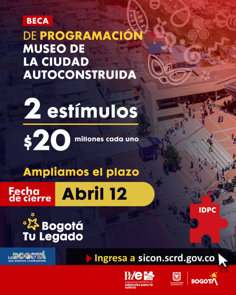 Pieza gráfica beca Museo Ciudad Autoconstruida Ciudad Bolívar cierre 12 de abril