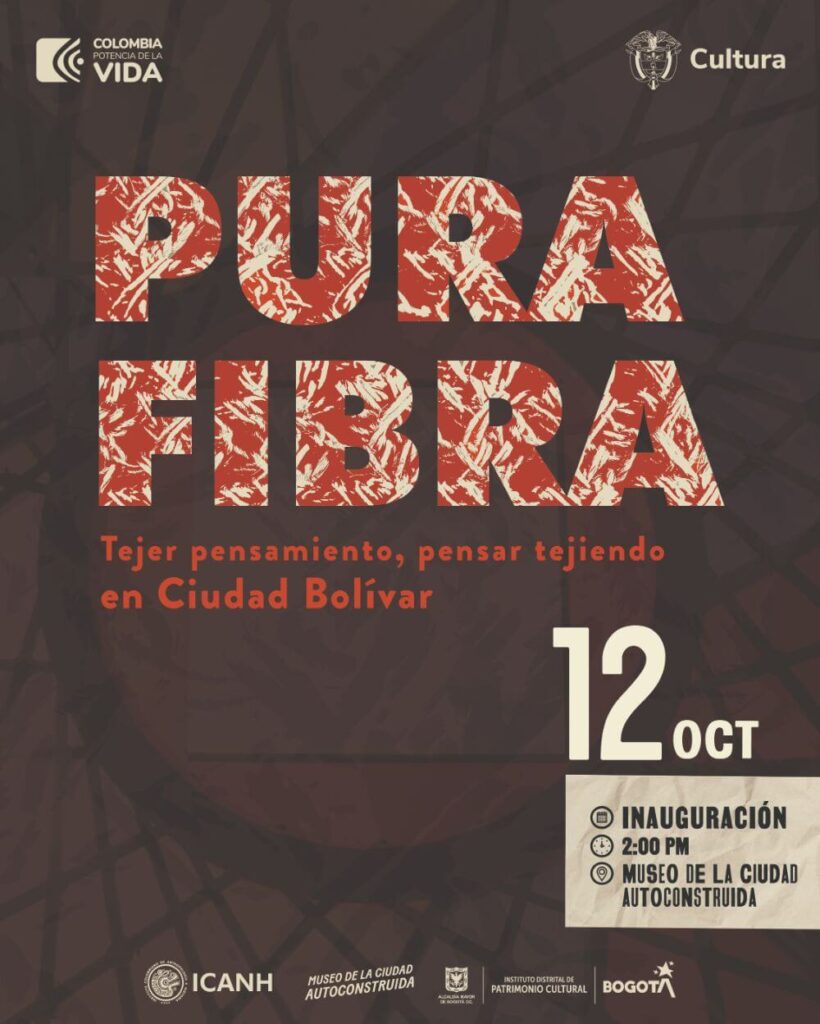 Afiche Pura fibra tejer pensamiento, pensar tejiendo en Ciudad Bolivar