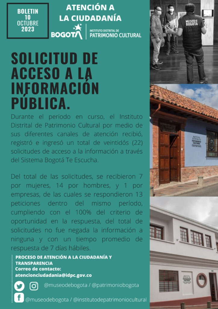 Pieza Gráfica Boletin solicitud de acceso a la información pública octubre 2023
