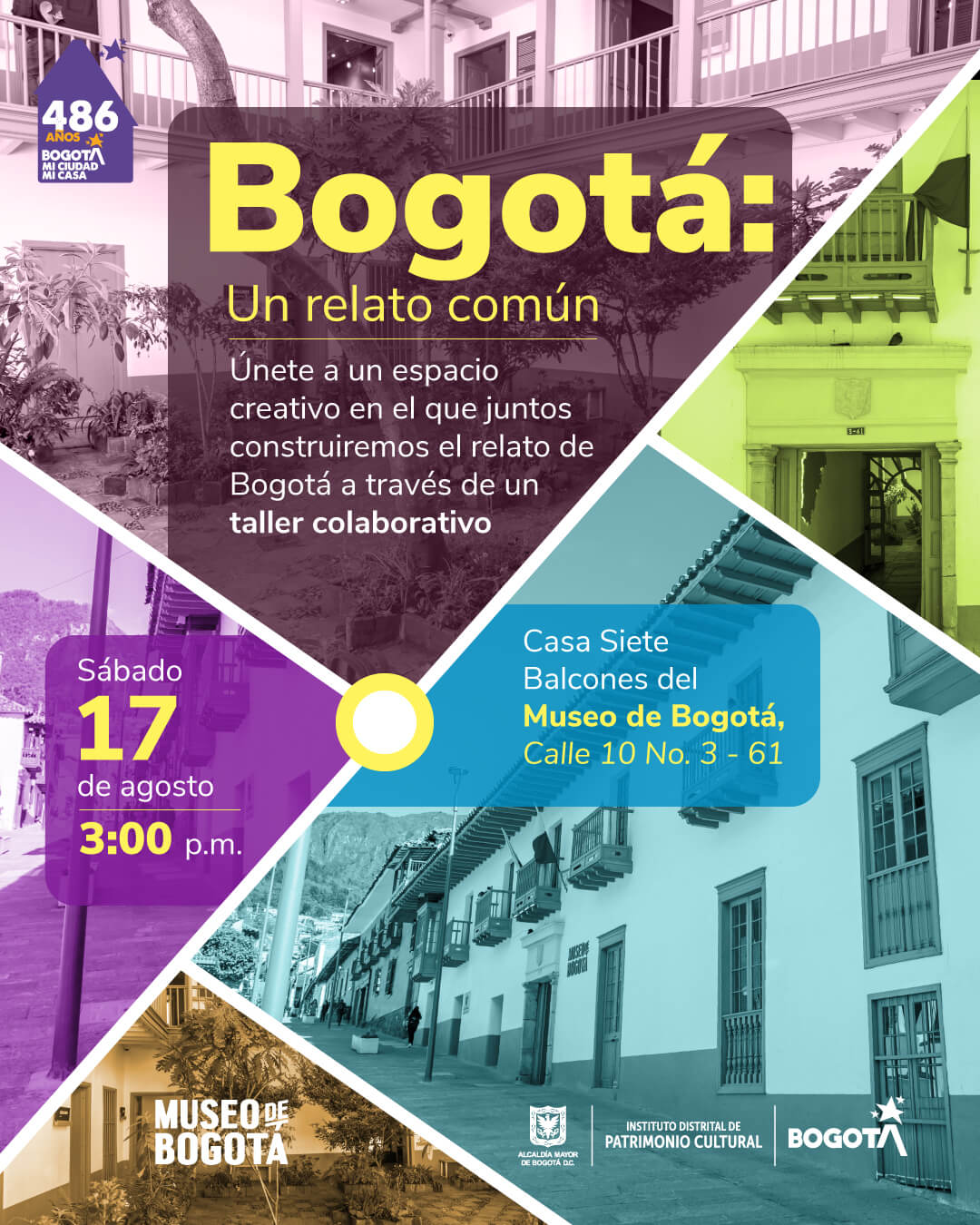 Pieza gráfica de invitación a Bogotá un relato en común