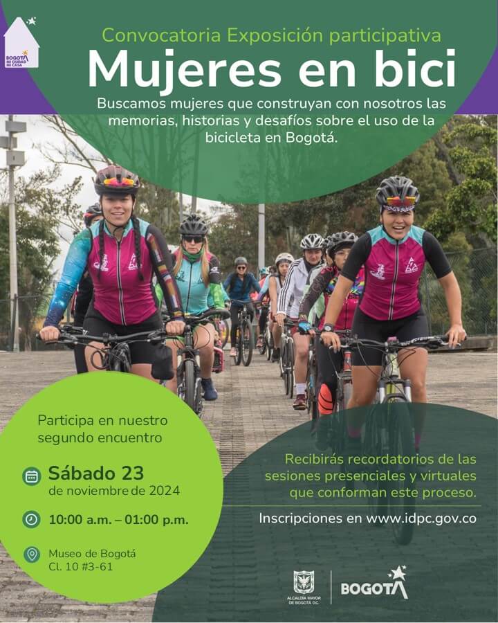 Pieza gráfica de invitación al taller numero 4 de Mujeres en Bici