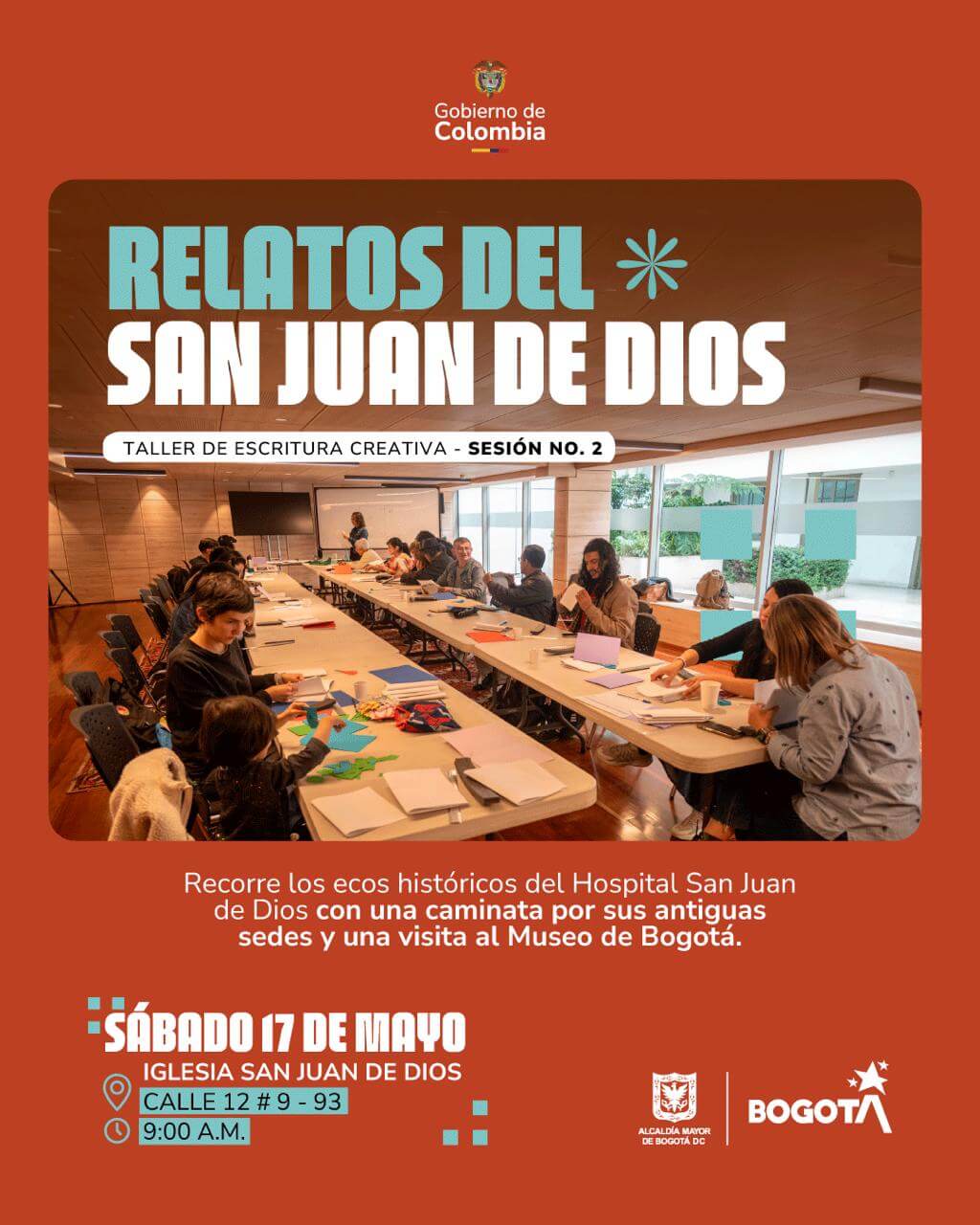 Pieza gráfica de invitación al evento Relatos del San Juan
