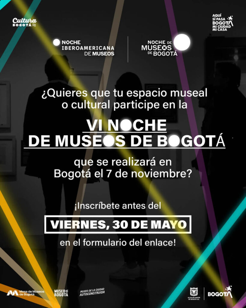 Pieza Gráfica de invitación a participar de la sexta noche de museos de bogota