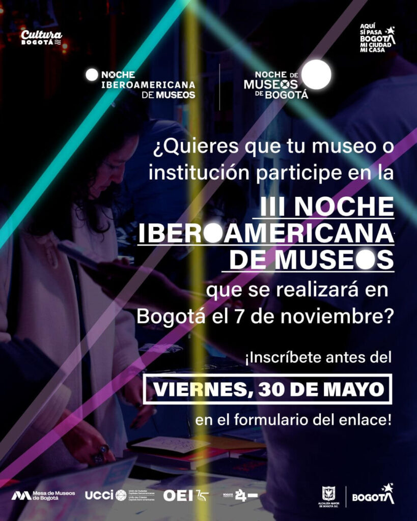 Pieza Gráfica de invitación a participar de la tercera noche iberamericana de museos