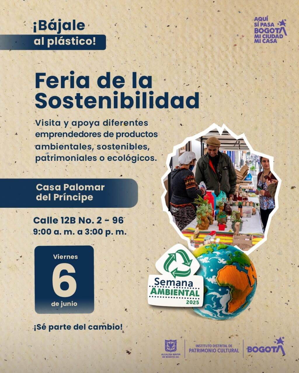 Pieza gráfica de invitación a la feria de la sostenibilidad 