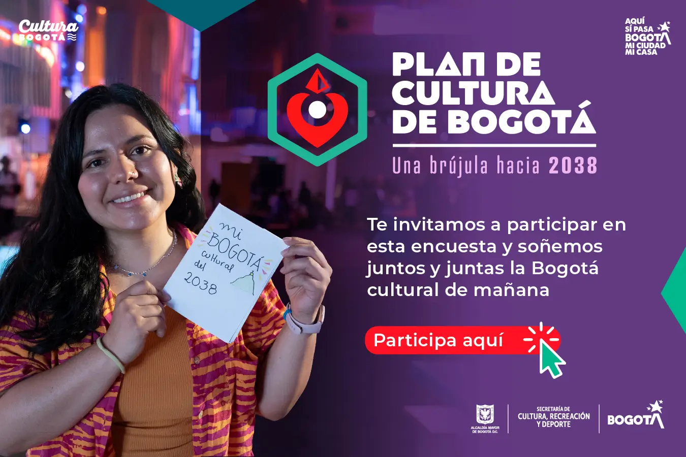 Participa en la encuesta del Plan de Cultura de Bogotá una brújula hacia 2038