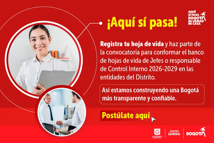 Registra tu hoja de vida y haz parte de la convocatoria de Jefes de control interno