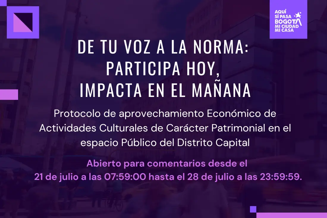 Proyecto de Acto Administrativo “Por medio de la cual se crea el inventario de atractivos naturales del Distrito Capital”. Consulta en la plataforma LegalBog, fecha de cierre: 2023-10-26 a las 23:59:59