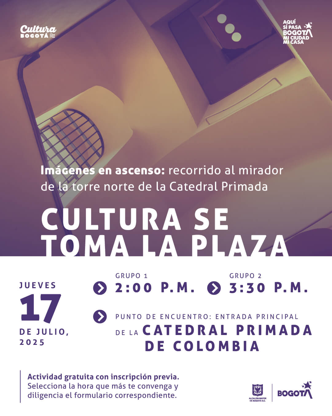 Pieza de invitación al recorrido imagenes en ascenso
