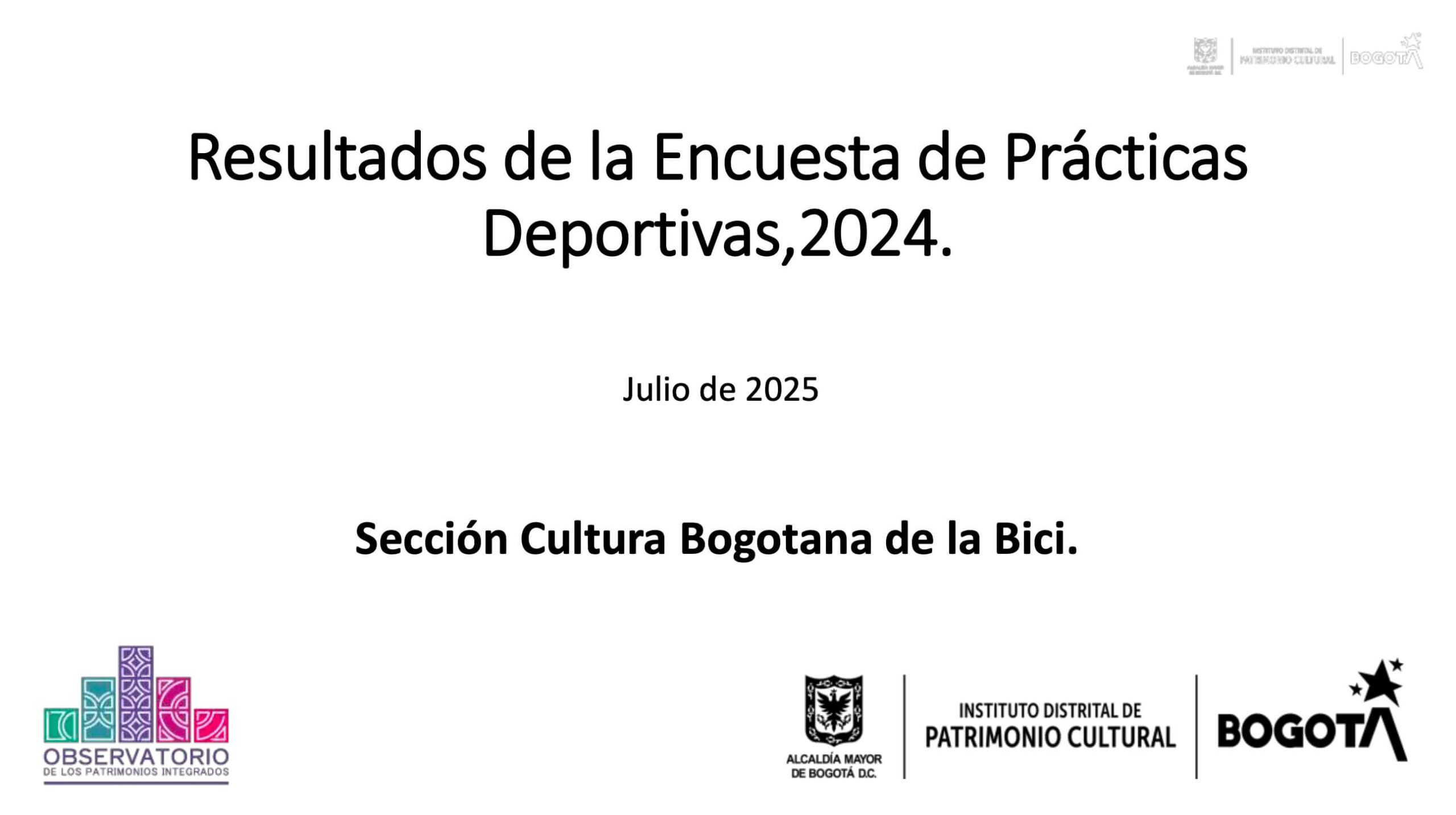 Resultados de la encuesta de prácticas deportivas