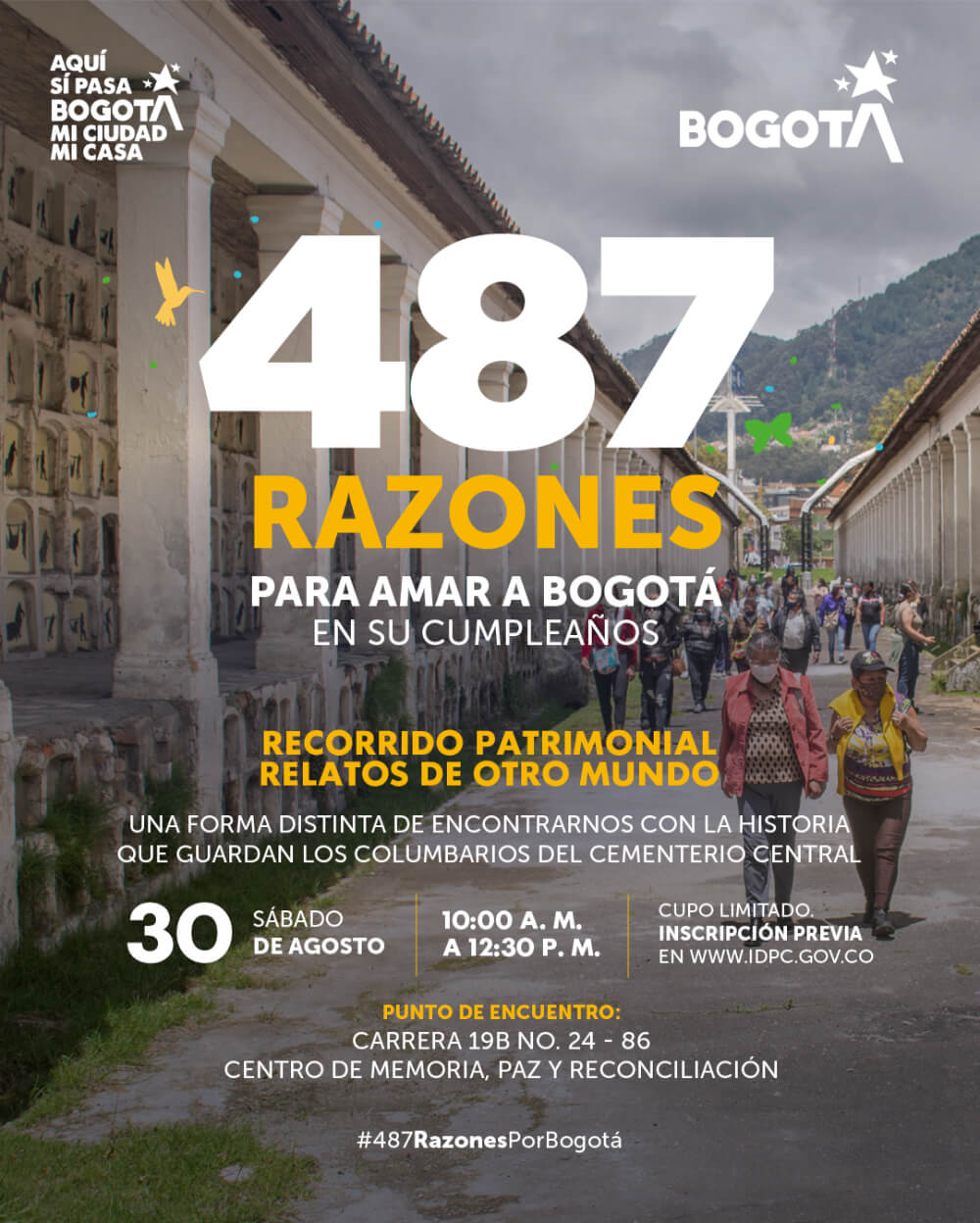 Pieza gráfica de invitación al Recorrido Patrimonial: Relatos de otro mundo