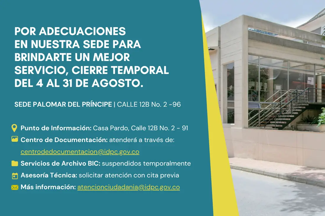 del 4 al 31 de agosto cierre sede palomar del principe