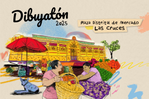 Dibujatón 2025: homenaje gráfico al centenario de la Plaza de Mercado Las Cruces