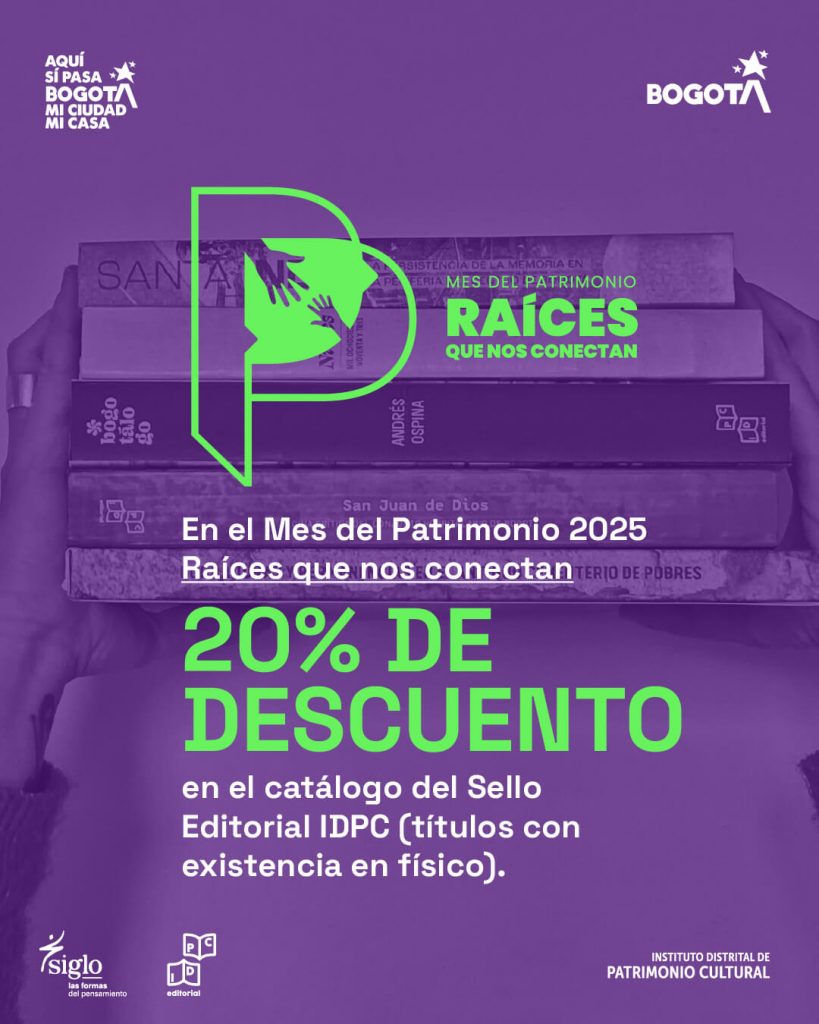 pieza gráfica informativa del 20% de descuento en ejemplares fisicos deel sello editorial IDPC