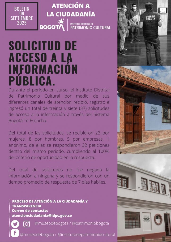 Pieza gráfica del boletin de solicitud de acceso a la información pública de septiembre 2025