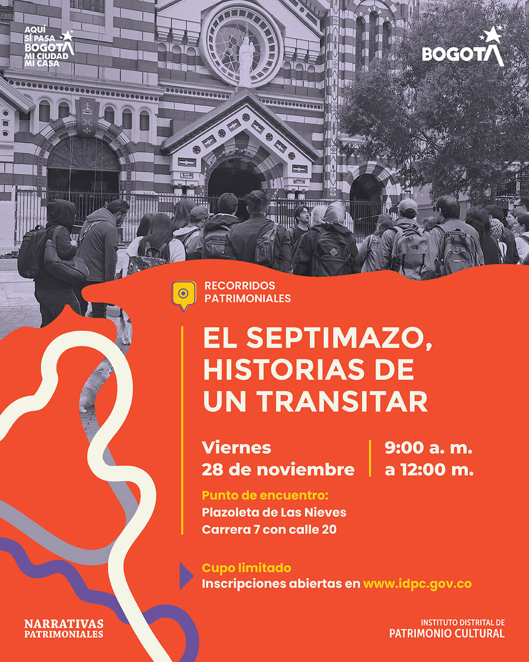 Pieza gráfica de invitación al recorrido el septimazo