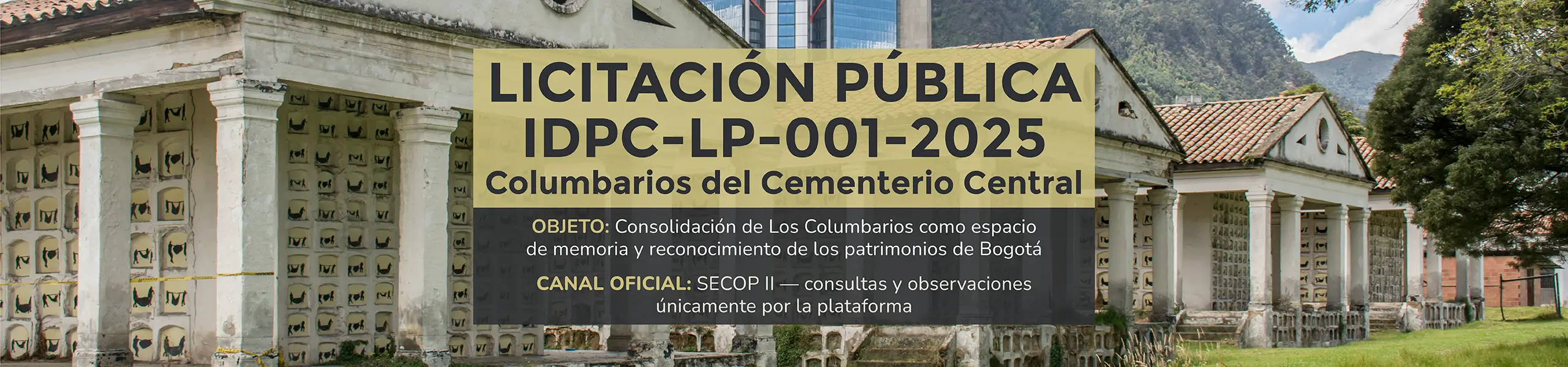Licitación pública IDPC Columbarios del cementerio central