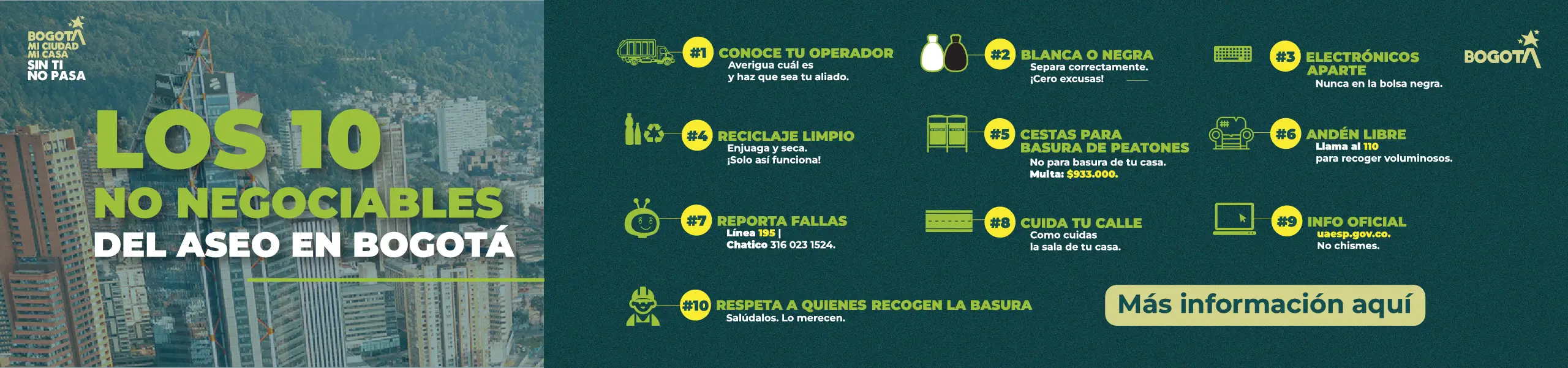 Conoce los 10 no negociables del aseo en bogotá