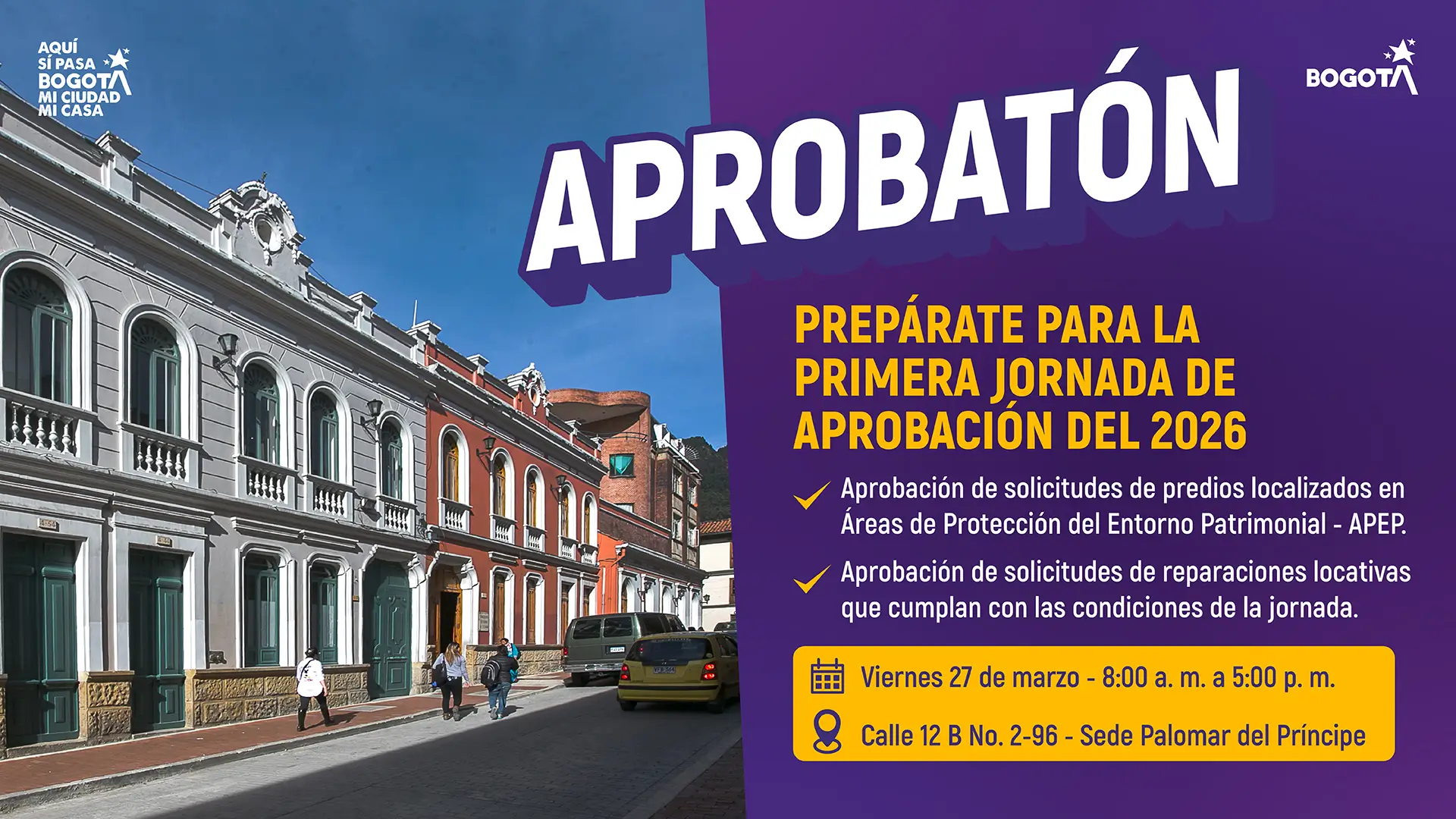 Jornada de Aprobatón 27 de marzo de 8 am a 5 pm en palomar del principe 