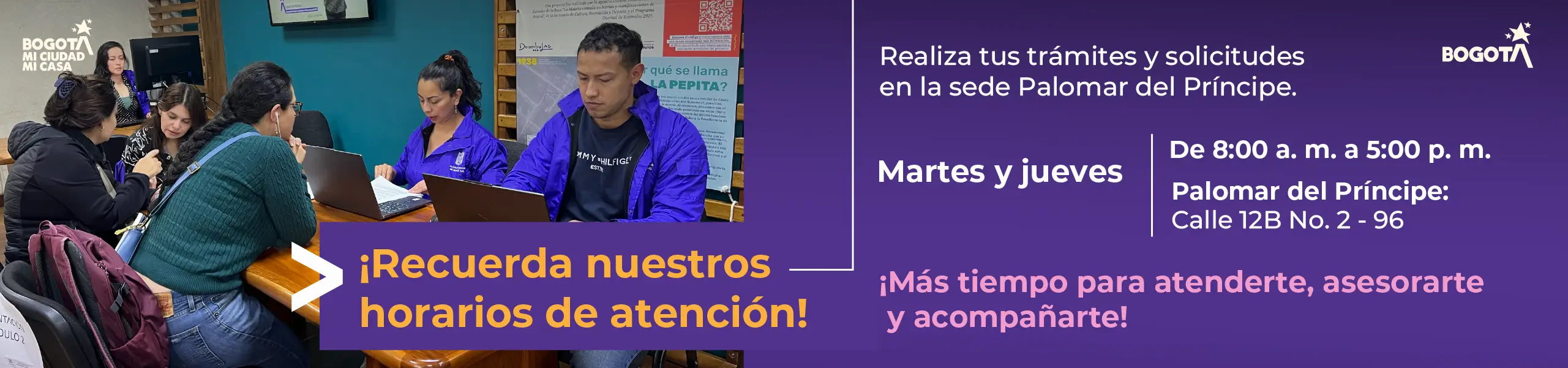 Recuerda nuestros horarios de atención Martes y jueves de 8 am a 5 pm en la sede palomar del príncipe
