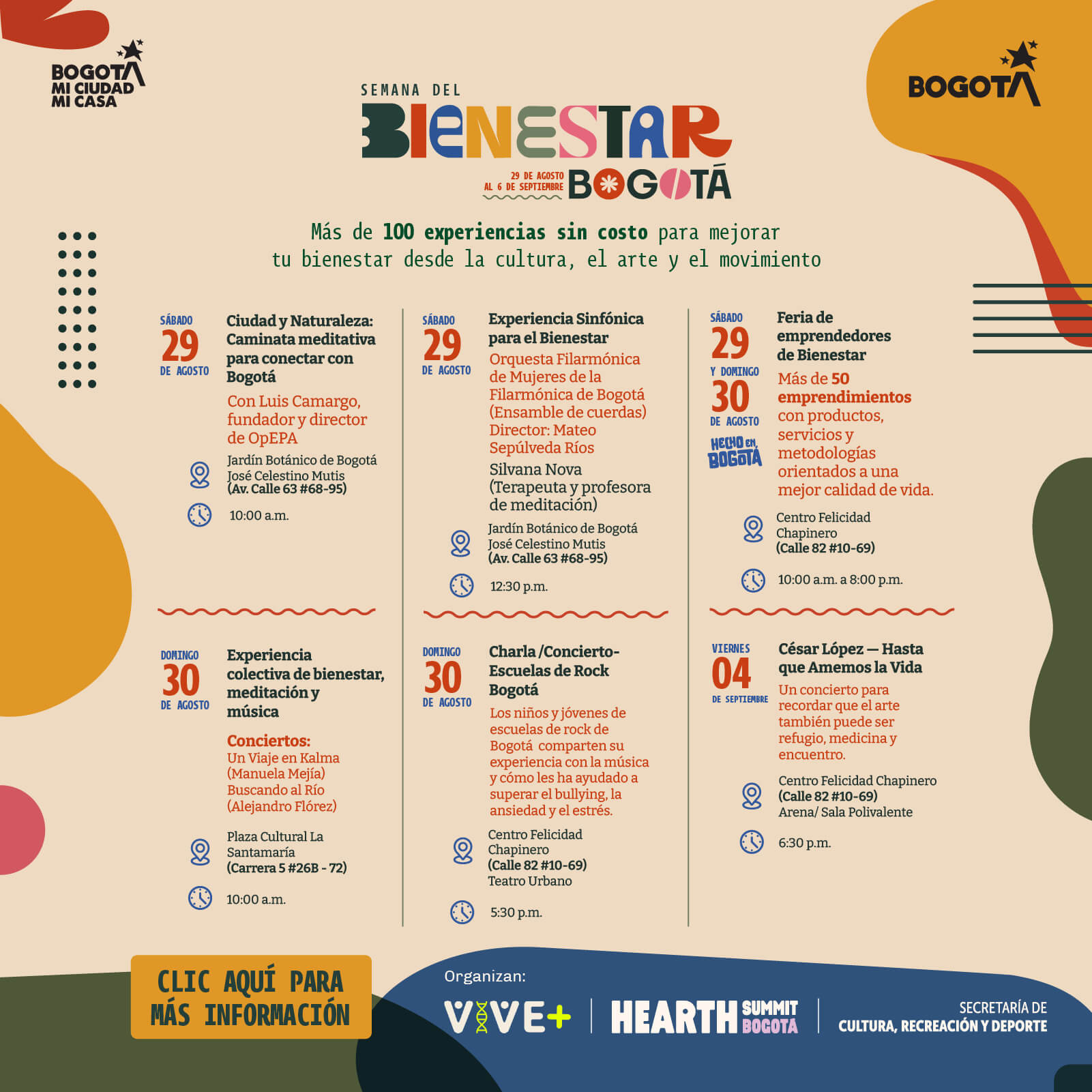 Pieza gráfica de invitación a la semana de bienestar 