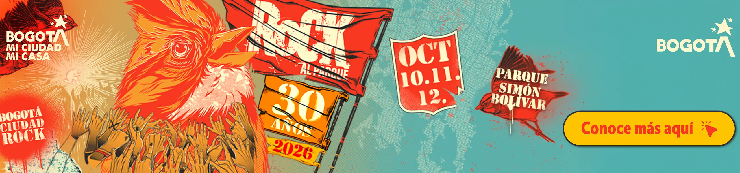 Rock al parque 30 años Octubre 10, 11 y 12 en el parque simon bolívar 