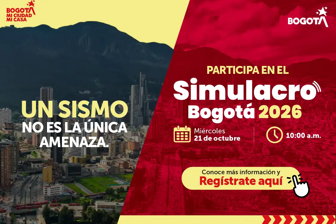 Simulacro en bogotá miercoles 21 de octubre a las 10 am registrate aquí