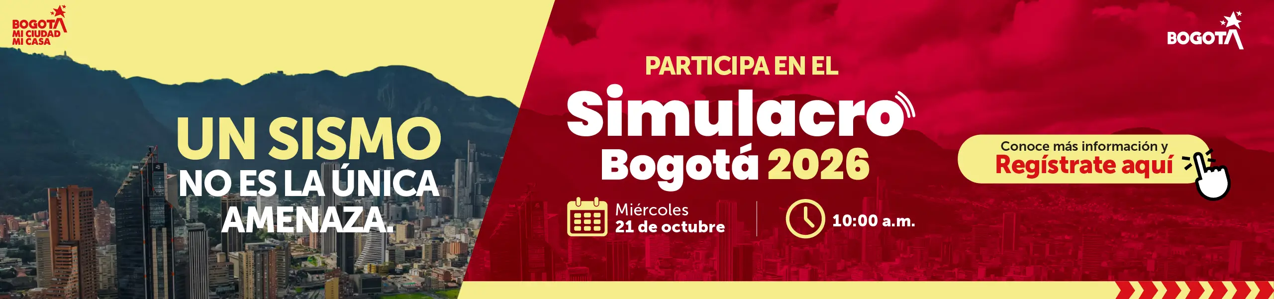 Simulacro en bogotá miercoles 21 de octubre a las 10 am registrate aquí